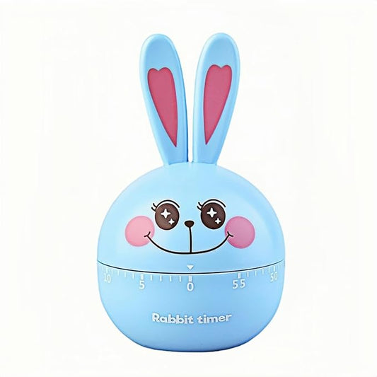 Cartoon Mechanical Kitchen Timer, 60 Minutes Countdown Timer, Mechanical Visual Timer for Kids - No Batteries Required, Kitchen Timer for Cooking, Home, Study and Classroom (Blue-C)