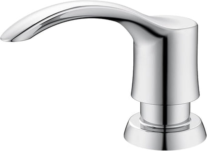 GAGALIFE Kitchen Sink Soap Dispenser with 17 Ounce Large Bottle, Built in Sink Soap Dispenser (Chrome) Soap Dispenser for Kitchen Sink Refill from Top, G080C