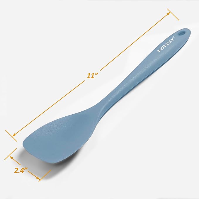 Upgrade Silicone Spatula Spoon Set,VOVOLY Heat Resistant Rubber Spoonula, Seamless Non-Stick Flexible Scrapers for Baking Mixing Tool,3 Pack,Starry Blue - Image 5