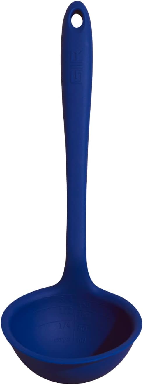 GIR: Get It Right Premium Silicone Ladle Serving Spoon - Non-stick Heat Resistant Seamless Kitchen Ladle for Soups, Stews, Dressings, and More - Ultimate, Navy, 3/4 Cup, (GIRLAU381NVY) by GIRGetItRight