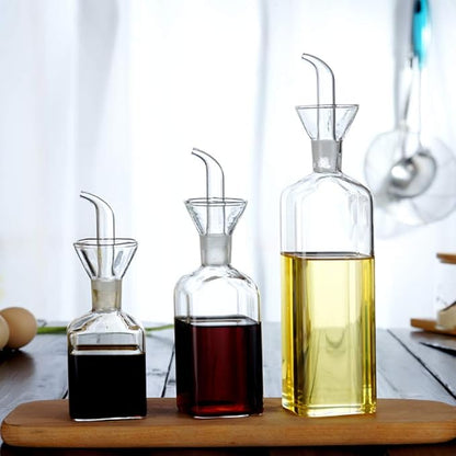 LandHope Oil Bottle Glass Olive Oil Dispenser Bottle Glass Cooking Oil Vinegar Measuring Dispenser With Spout for Kitchen and BBQ (125ml/4.27oz) - Image 5