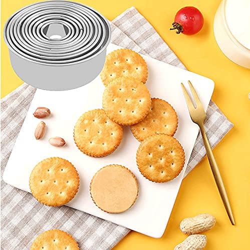 Cookie Cutters - Biscuit Cutters/Stainless Steel Dumpling Cutters/Cake Pastry Cutters/Cake Cookie Scone Cutters Molds stamps for Cooking Baking (Round Edge, 11Pcs) - Image 2