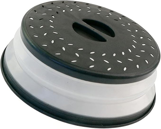 Collapsible Microwave Splatter Cover, 10.5 Inch, Dishwasher-safe, Microwave Plate Cover With Steam Vent(black) by JYYHSF