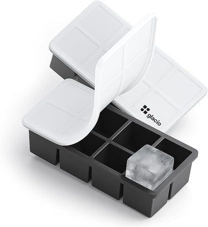 Ice Cube Molds – 2-Pack Silicone Trays for 8 Large Square Cubes – Slow-Melt Ice for Whiskey, Cocktails, Coffee & More - Image 3