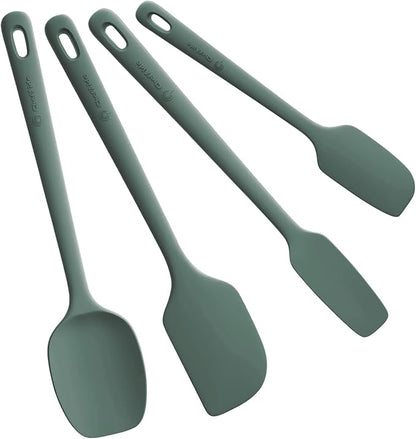 ChefAide 4 Pieces Silicone Spatula Set, Food Grade Rubber Spatula, Upgrade Strong Handle with Ergonomic Grip, Heat Resistant for Nonstick Cookware, Cooking by ChefAide