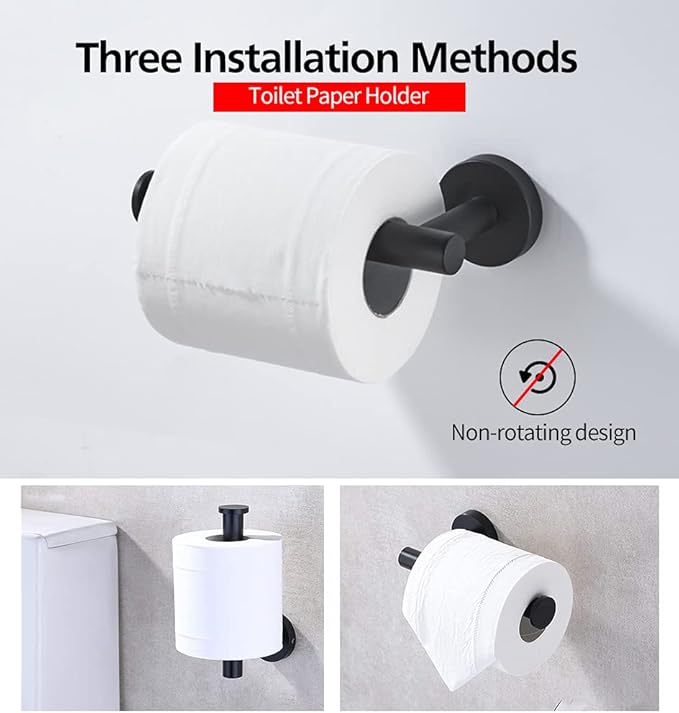 2pcs Brushed Nickel Toilet Paper Holder and Towel Ring Set, Stainless Steel Hand Towel Holder and Towel Hanger with Hardware Pack