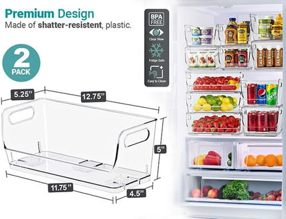 Sorbus Stackable Storage Bins Open Front, Clear Stackable Storage Bins, Pantry Bins for Storage and Organization, Acrylic Stackable Bins for Kitchen, Clear Pantry Organizer Bins (Small Wide 2 Pack) - Image 9