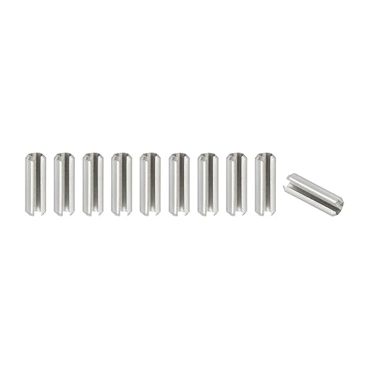 PATIKIL Slotted Spring Pin, 10 Pcs 5/16" x 1" (8.4mm x 25mm) 304 Stainless Steel Split Roll Pins Spring Dowel for Home Improvement Automotive Machine Repair, Silver
