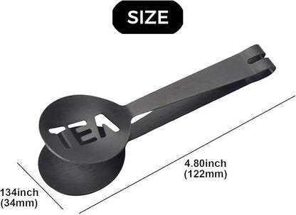 4Pcs Gray Tea Bag Squeezer, Stainless Steel Clip On Strainer, Tea Spoon Tongs For Loose Tea Ice Sugar Cubes, Tea Bag Holder Tea Accessories For Tea Drinkers