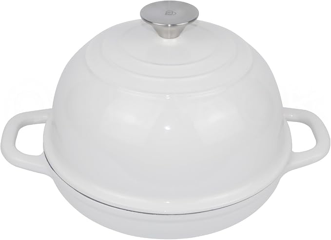 Dutch Oven for Bread Baking Bread Oven for Sourdough Bread Baking, Enameled Cast Iron Dutch Oven Pot with Lid 5 qt Cast Iron Bread Pan, White by OLLAKOK