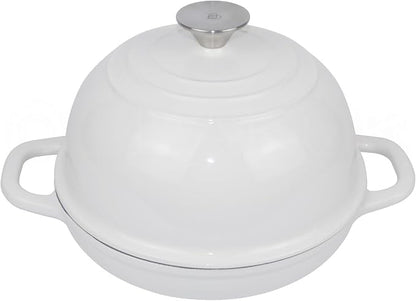 Dutch Oven for Bread Baking Bread Oven for Sourdough Bread Baking, Enameled Cast Iron Dutch Oven Pot with Lid 5 qt Cast Iron Bread Pan, White by OLLAKOK