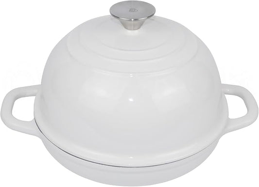 Dutch Oven for Bread Baking Bread Oven for Sourdough Bread Baking, Enameled Cast Iron Dutch Oven Pot with Lid 5 qt Cast Iron Bread Pan, White by OLLAKOK