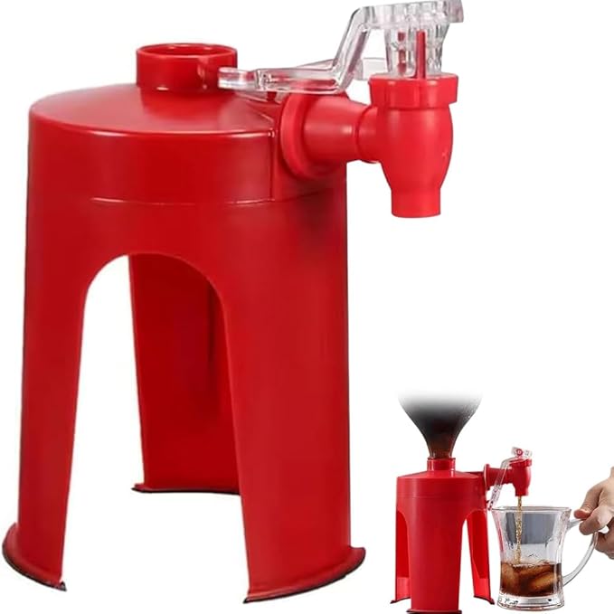 Hand Pressure Carbonated Beverage Dispenser, Soda Dispenser Hand Pressure Coke Drinking, 2 Liter Soda Dispenser- Plastic Drink Dispenser Stand (1 PCS)