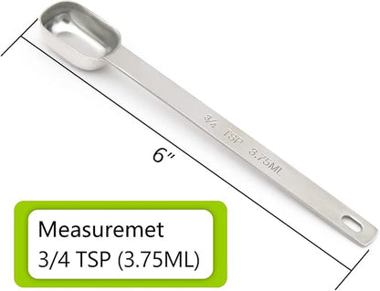 1PCS 3/4tsp (1/4tbsp, 3.75ml) Single Measuring Spoon, Stainless Steel Long Handle Individual Teaspoons Only - Image 2