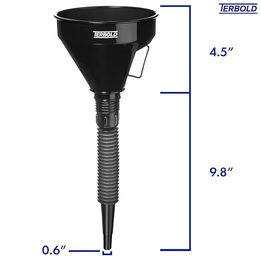 Automotive Flex Funnel with Hose | Wide Mouth Flexible Oil Funnel for Automotive Use - Gas, Transmission Fluid, Car Fuel, Oil Change (Black) - Image 3