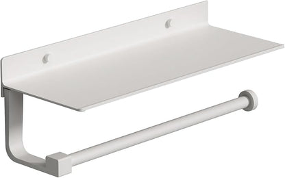 Danpoo White Paper Towel Holder with Shelf Wall Mount, Adhesive Hand Towel Holder for Bathroom, Kitchen Towel Holder by Danpoo-ForYourHome