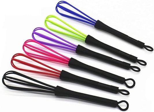 6Pcs Mini Whisks, Plastic Whisk for Hair Dye Color Mixing, Balloon Salon Barber Hairdressing Hair Color Dye Cream Tiny Whisk, Mixer Tool for Blending 7 x 1.2 In