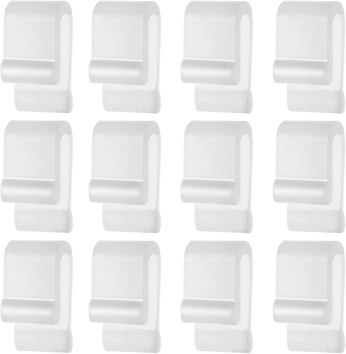 12pcs Dutch Oven Lid Protector Clips, Silicone Cookware Protector, Plastic Pan Protective Clips, Pot Bumpers Lifter Accessories for Storage Stacking & Display (Clear)