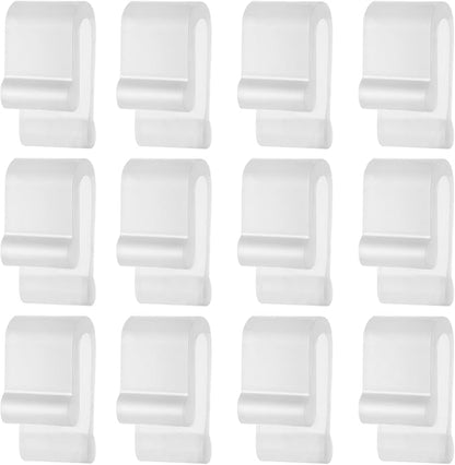 12pcs Dutch Oven Lid Protector Clips, Silicone Cookware Protector, Plastic Pan Protective Clips, Pot Bumpers Lifter Accessories for Storage Stacking & Display (Clear)