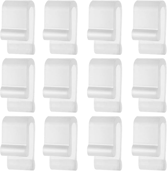12pcs Dutch Oven Lid Protector Clips, Silicone Cookware Protector, Plastic Pan Protective Clips, Pot Bumpers Lifter Accessories for Storage Stacking & Display (Clear)