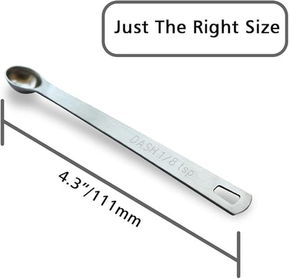 5PCS 1/8 Teaspoon(1/8tsp, 0.625 ml, Dash) Single Tiny Measuring Spoon, Small Individual Stainless Steel Measure Spoons Only - Image 2