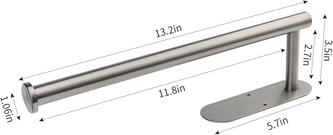 Paper Towel Rolls - for Kitchen, Self-Adhesive Under Cabinet,Both Available in Adhesive and Screws,Stainless Steel Paper Towel Holder Bulk(Grey) - Image 4