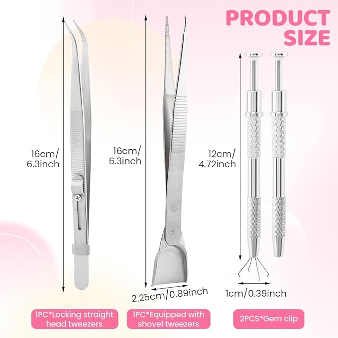 4 PCS Sprinkles Tools for Cake Decorating,Sprinkle Pen Pearl Grabber with 4 Claws,Cake Tweezers Pearl Sprinkle Spoon with Shovel Head,for Cookie Cupcake Decorating Supplies - Image 2