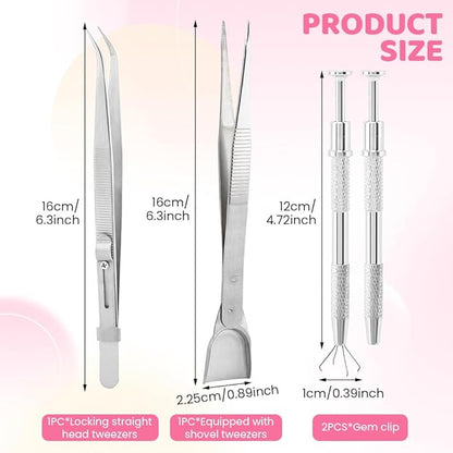 4 PCS Sprinkles Tools for Cake Decorating,Sprinkle Pen Pearl Grabber with 4 Claws,Cake Tweezers Pearl Sprinkle Spoon with Shovel Head,for Cookie Cupcake Decorating Supplies - Image 2
