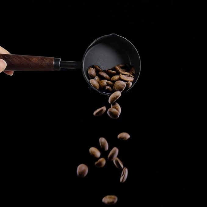 1pcs 1/4 Cup Measuring Cup with Wooden Handle Stainless Steel Measuring Scoop 60ml Measuring Spoon Black 1/4 Measuring Cups for Baking Cooking Wet and Dry Ingredients (60ml) - Image 6