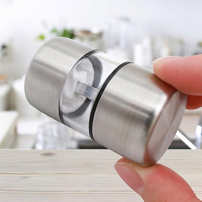FGDTREE Portable Stainless Steel Salt and Pepper Grinder Mini Grinding Mechanism Kitchen Tool Seasoning Grinder for Cooking Use，Mini Salt and Pepper Grinder Set, Small, White