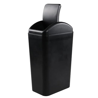 Plastic Waste Bin with Swing Lid, 14 Liter Garbage Can, 1 Pack, 5.2" x 8.2" x 15.7" - Image 6