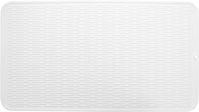 MicoYang Silicone Dish Drying Mat for Multiple Usage,Easy clean,Eco-friendly,Heat-resistant Silicone Mat for Kitchen Counter or Sink,Refrigerator or Drawer Liner White 4XL 32 inches x 18 inches by MicoYang