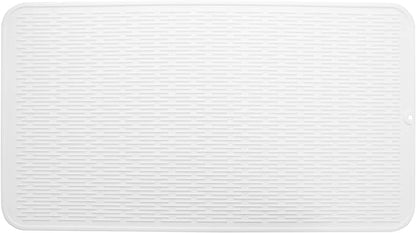 MicoYang Silicone Dish Drying Mat for Multiple Usage,Easy clean,Eco-friendly,Heat-resistant Silicone Mat for Kitchen Counter or Sink,Refrigerator or Drawer Liner White 4XL 32 inches x 18 inches by MicoYang