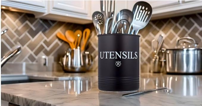 Utensil Holder Large Crocks Kitchen (black) - Image 3