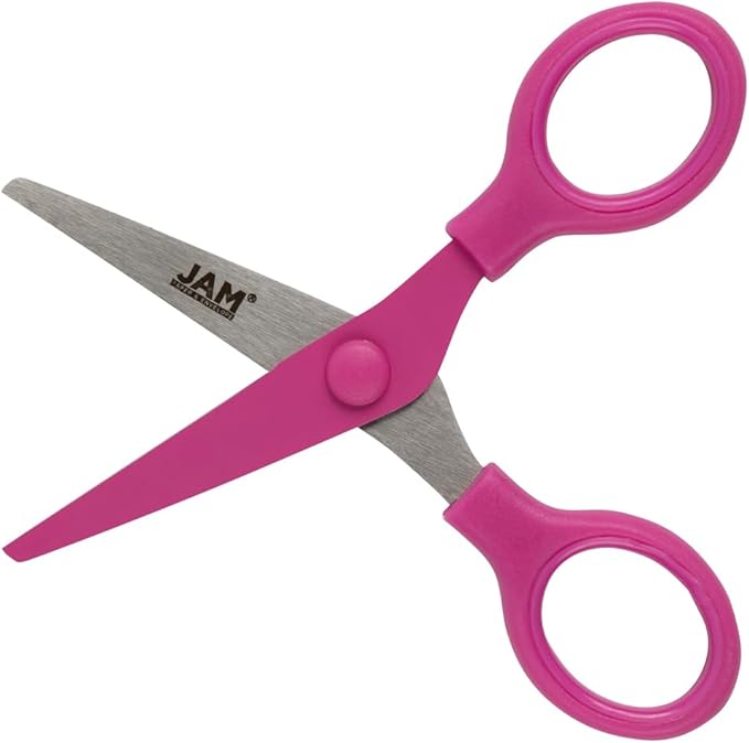 JAM PAPER Multi Purpose Scissors Set - Pink - Assorted Sizes - Ergonomic Handle & Stainless Steel Pointed Tip Blades - 3/Pack - Image 4