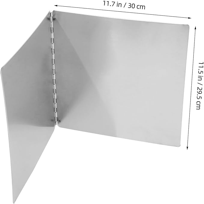 ABOOFAN Stainless Steel Oil-Proof Kitchen Shield 11.8 Inch Foldable Grease Splatter Screen for Stove Top Heat Insulation Baffle for Cooking Splash Protection