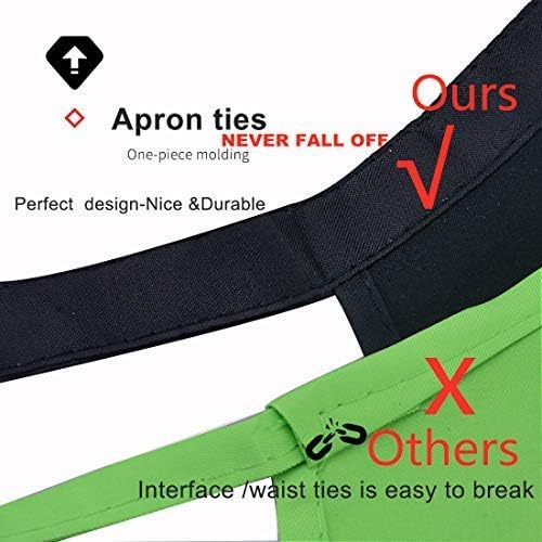 Total 12 PCS Plain Color Bib Apron Adult with 2 Front Pocket (Mixed Colour) - Image 7