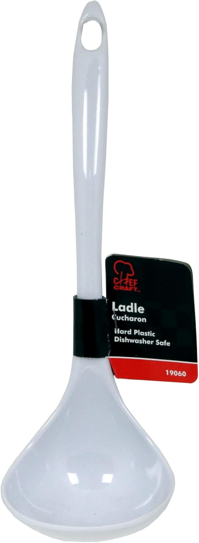 Chef Craft Basic Melamine Cooking Ladle, 10.5 Inch, White - Image 2