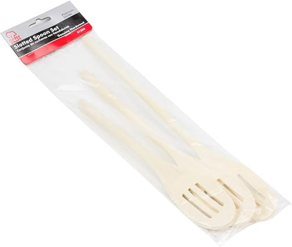 Chef Craft Select Maple Slotted Spoon Set, 10, 12, 14 inch, Natural