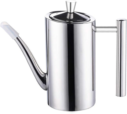 Sumerflos Olive Oil Dispenser Bottle Stainless Steel, 500ml/17oz Drip-Free Pouring Oil Pot Storage Container for Salad and Kitchen Cooking