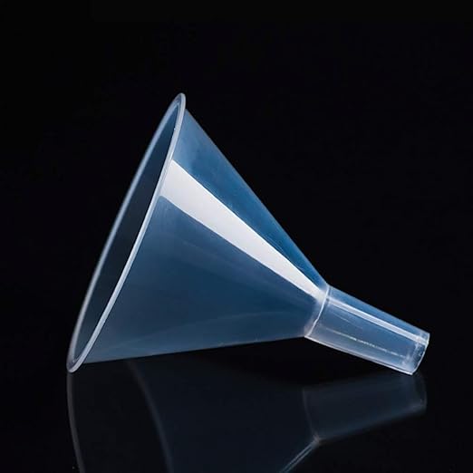 DEDC 4 Pack Clear Plastic Filter Funnel, Small Oil Funnels for Filling Bottles, Liquid Transfer Funnel for Kitchen, Laboratory, Garage, Car, 5.9 inch Dia Mouth - Image 3