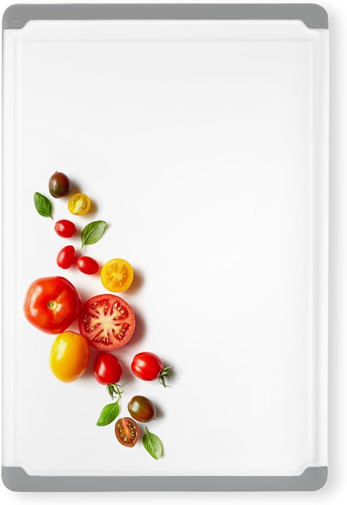 Large Cutting Boards for Kitchen - Dishwasher Safe Non-Slip Cutting Boards with Juice Grooves, Easy Grip Handles - Large and Thick Chopping Board (Grey) - Image 7