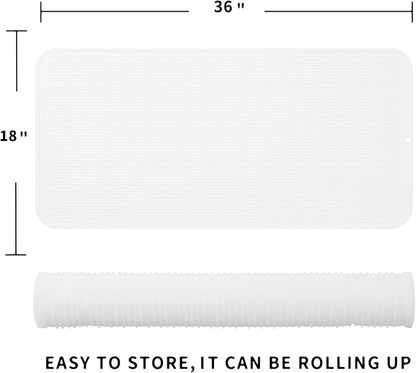 MicoYang Silicone Dish Drying Mat for Multiple Usage,Easy clean,Eco-friendly,Heat-resistant Silicone Mat for Kitchen Counter or Sink,Refrigerator or Drawer Liner White 5XL 36inches x 18inches - Image 2