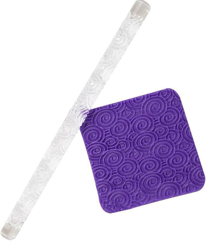 Rengue Acrylic Rolling Pin with 28 Patterns, Compliant Material, Comfortable Grip, 16 X 1 Cm, Lightweight for Dough and Pastry Acrylic Rolling Pin with 28 Patterns, Nan Kitchen (#23)