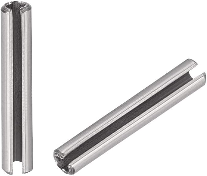 uxcell Slotted Spring Pin - M1.5 x 10mm 304 Stainless Steel Split Spring Roll Dowel Pins Plain Finish 20Pcs