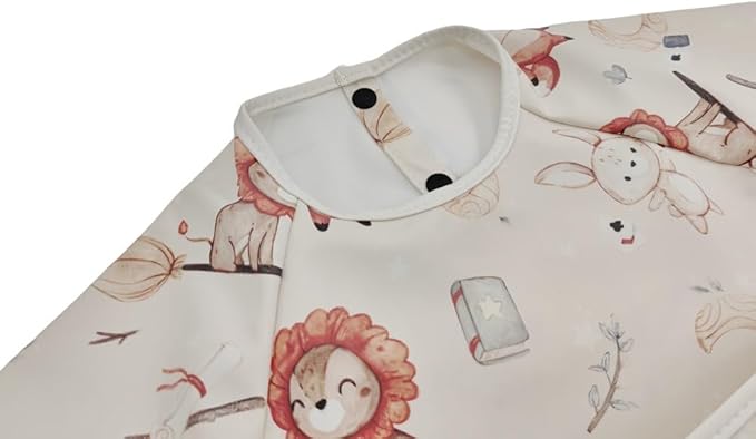 Waterproof Baby Bibs,Infant Toddler Extra Cover Feeding Bib With Food Catcher,Easy Clean & Washable