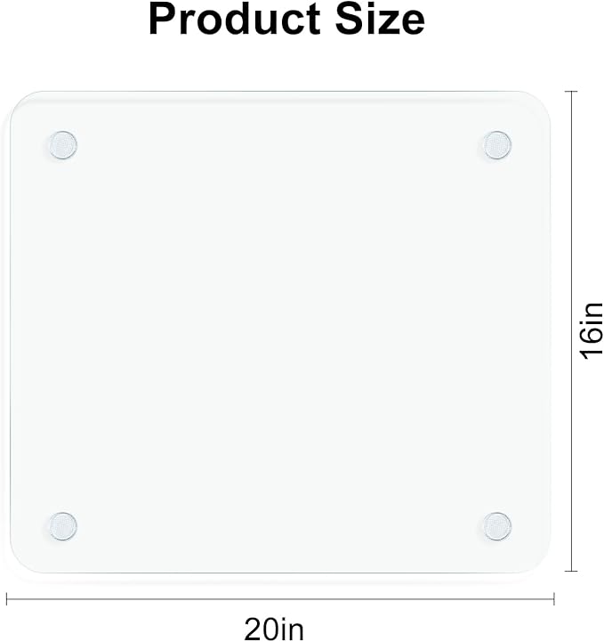 Tempered Glass Cutting Board, 16x20" Glass Cutting Board for Kitchen Counter,Large Size Clear Glass,with Non-Slip Feet, Scratch Resistant,Heat Resistant