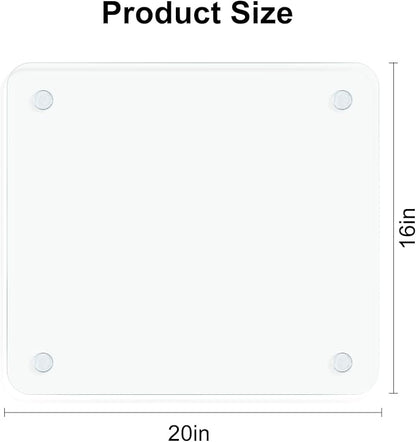 Tempered Glass Cutting Board, 16x20" Glass Cutting Board for Kitchen Counter,Large Size Clear Glass,with Non-Slip Feet, Scratch Resistant,Heat Resistant