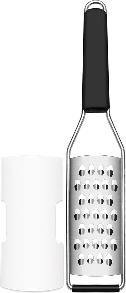 Cambom Cheese Grater Vegetable Shredder & Citrus Zester Lemon Zester for Parmesan Cheese, Vegetables, Zucchini, Nutmeg, Chocolate, Lemons, Hand Held Shredder Graters Stainless Steel Extra Coarse Blade by Cambom