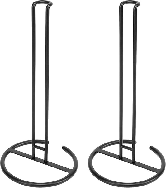 NearMoon Paper Towel Holder, Sturdy Paper Towel Stand Dispenser-All Metal, Standard or Jumbo-Sized for Kitchen Countertop, Farmhouse, Living Room (2 Pack, Matte Black) by NearMoon